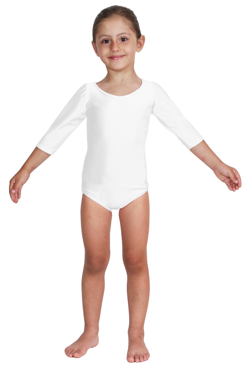 BODY DANZA LYCRA MANICA TRE QUARTI BIANCO BABY